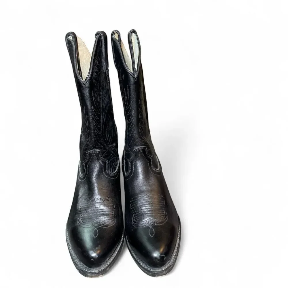 Durango Men’s 11” Black Western Cowboy Boots Size 9EE – DB560 Concho Strap